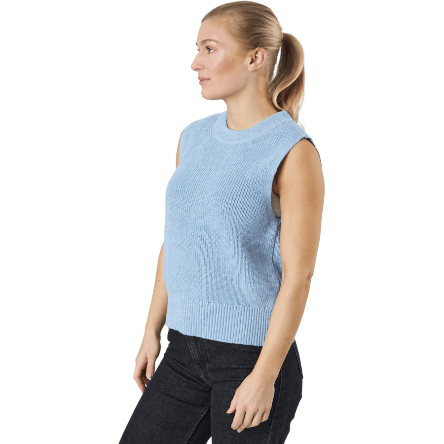 ONLPARIS Life Vest Knt Sky Blue – Women's Slim Fit Casual Top