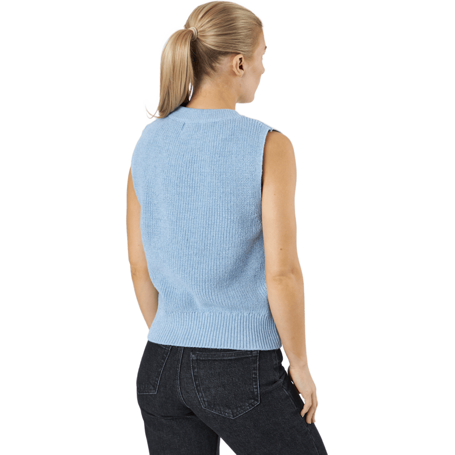 ONLPARIS Life Vest Knt Sky Blue – Women's Slim Fit Casual Top