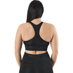 Nike Dri-FIT Swoosh Women's Medium Support Sports Bra - Black/Black/White