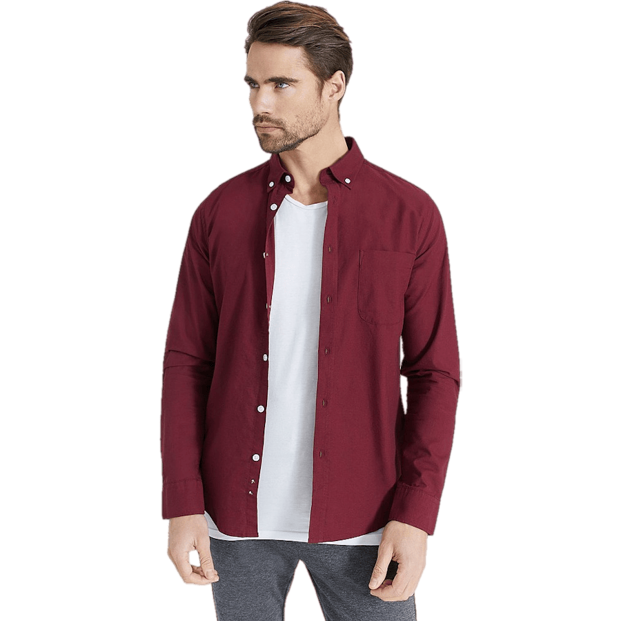 Melker Oxford Shirt — Wine Red
