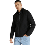 Teddy Fake Suede Jacket Black
