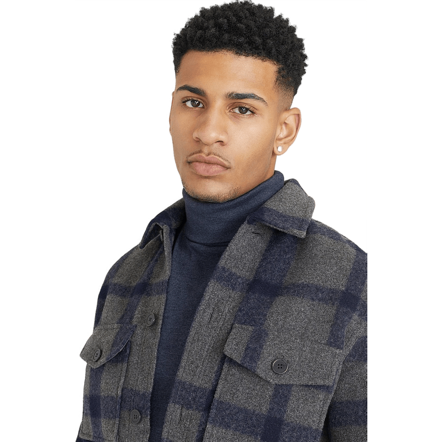 Roll Neck Navymelange