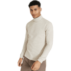 Beige Mélange Roll Neck