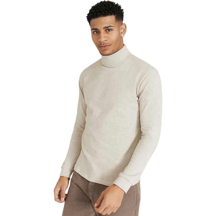 Beige Mélange Roll Neck
