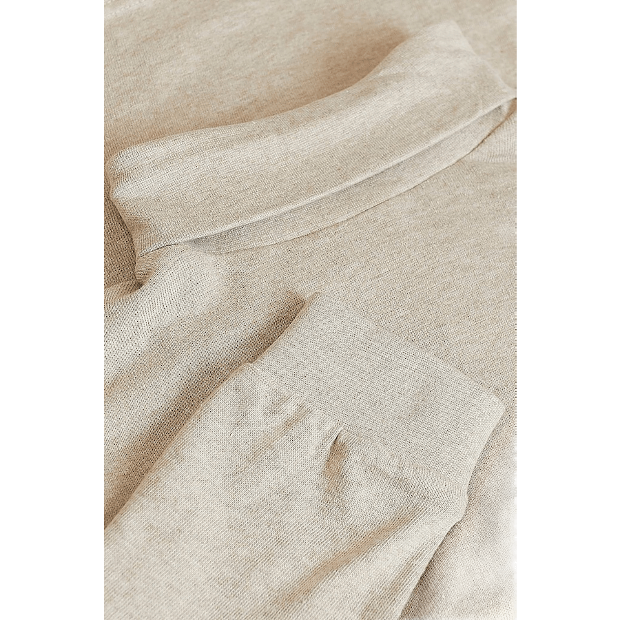Beige Mélange Roll Neck