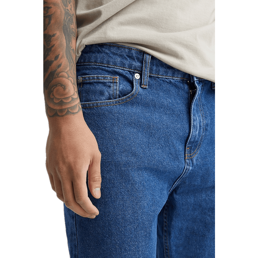 Regular Tapered Jeans — Rigid Blue