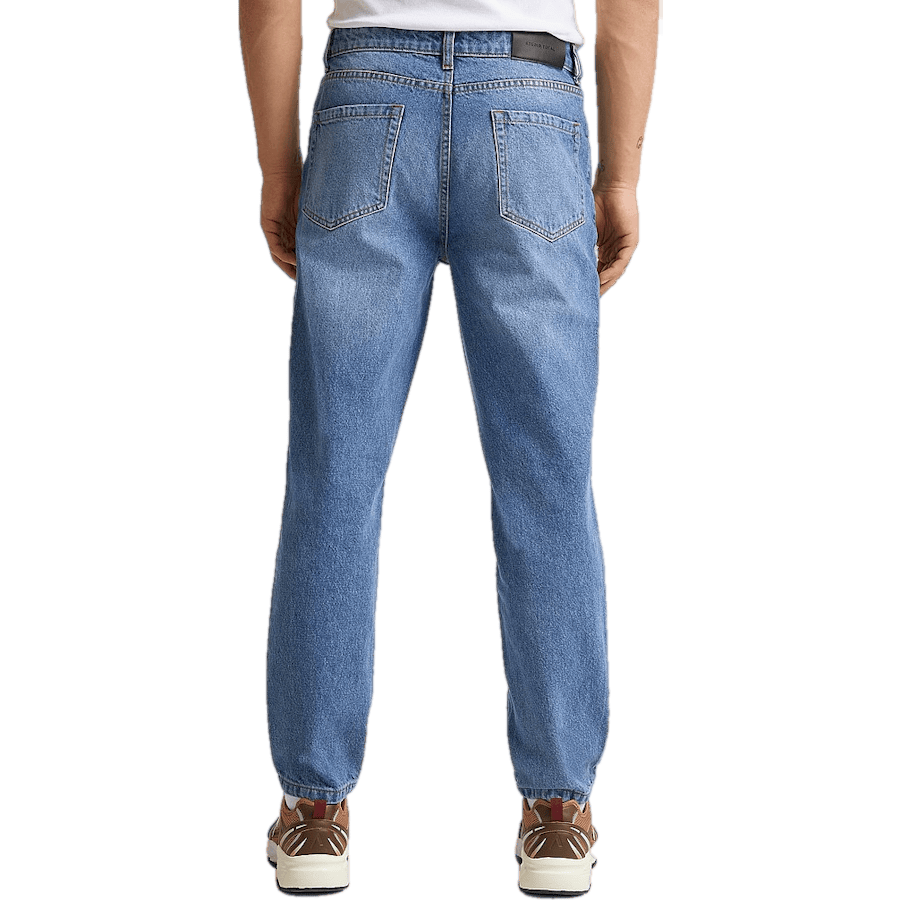 Regular Tapered Jeans — Mid Blue