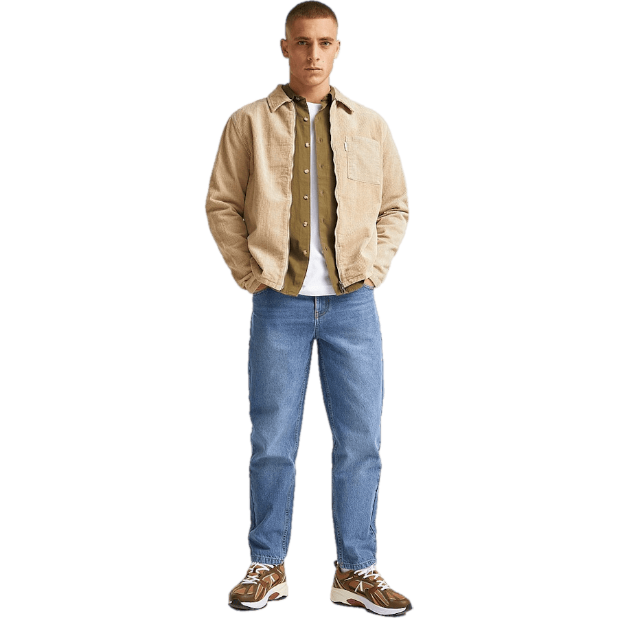 Regular Tapered Jeans — Mid Blue