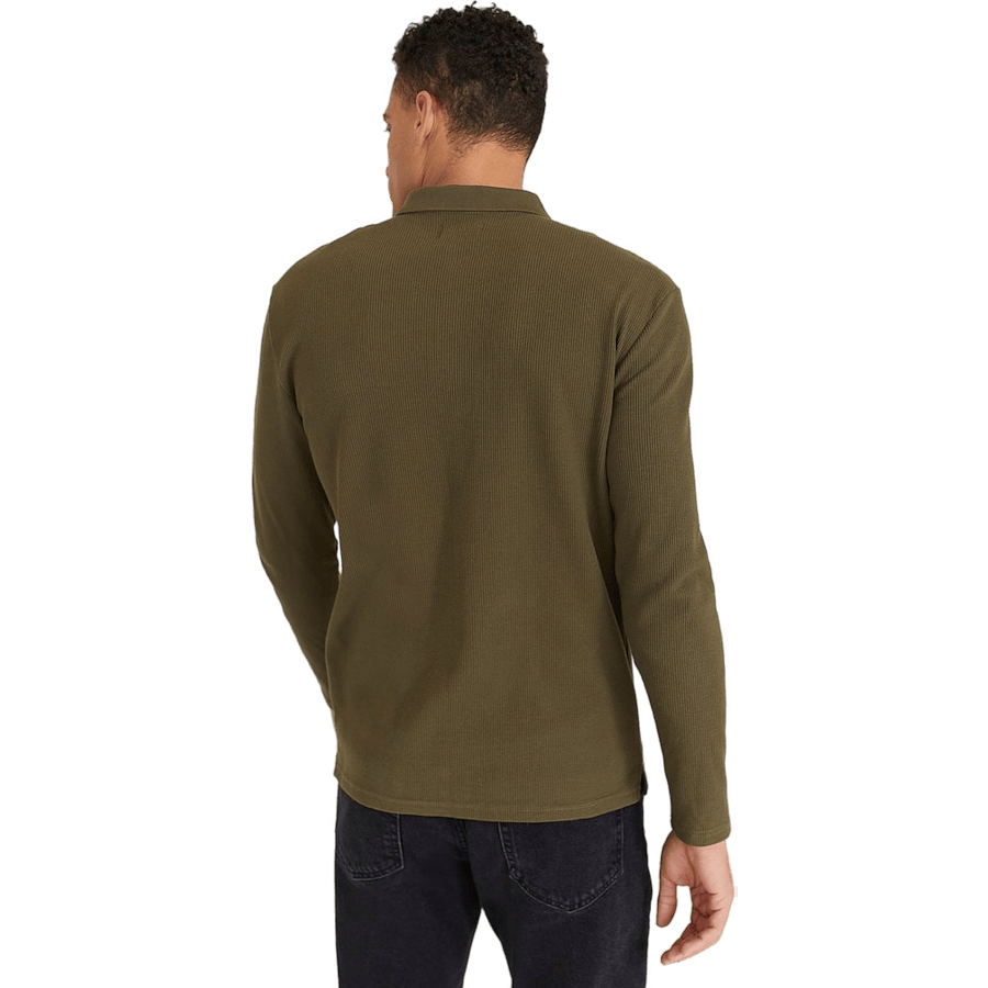 Waffle Polo Shirt Green