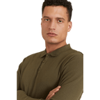 Waffle Polo Shirt Green