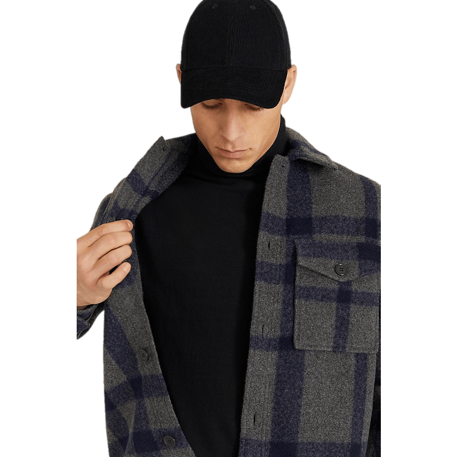 Studio Check Overshirt Grey/Navy
