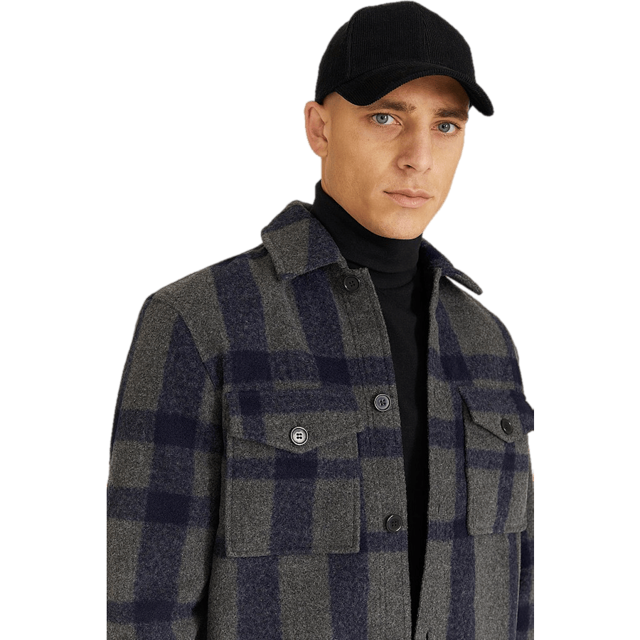 Studio Check Overshirt Grey/Navy