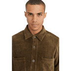 Relaxed Soft Cord Overshirt Khaki