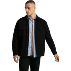 Relaxed Twill Overshirt — Black