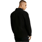 Relaxed Twill Overshirt — Black