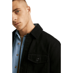 Relaxed Twill Overshirt — Black