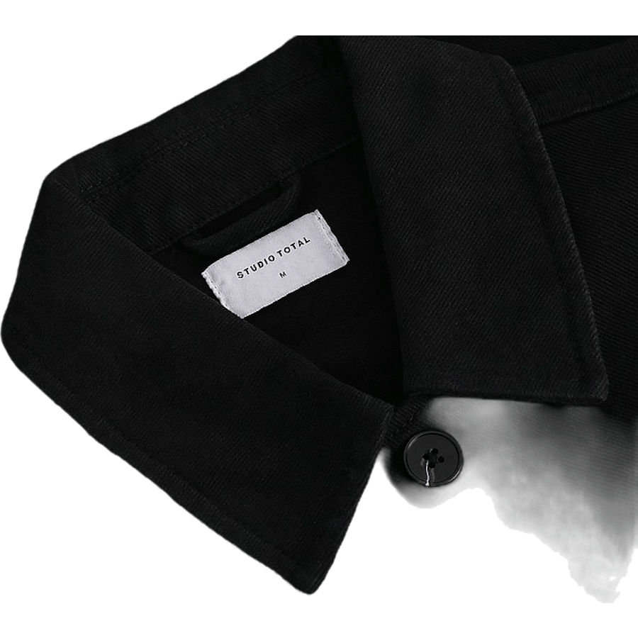 Relaxed Twill Overshirt — Black