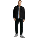 Relaxed Twill Overshirt — Black