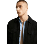 Relaxed Twill Overshirt — Black