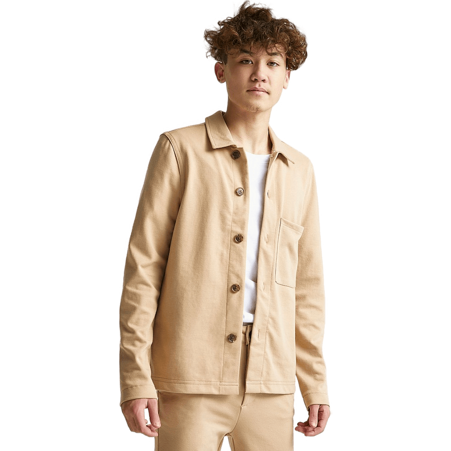 Soft Relaxed Overshirt — Beige
