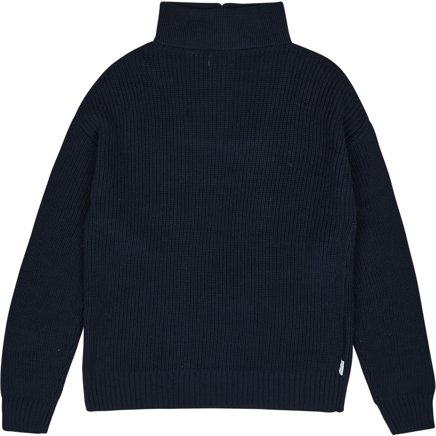 Studio Total | Klassisk Ribb Stickad Halvzip Tröja Herr