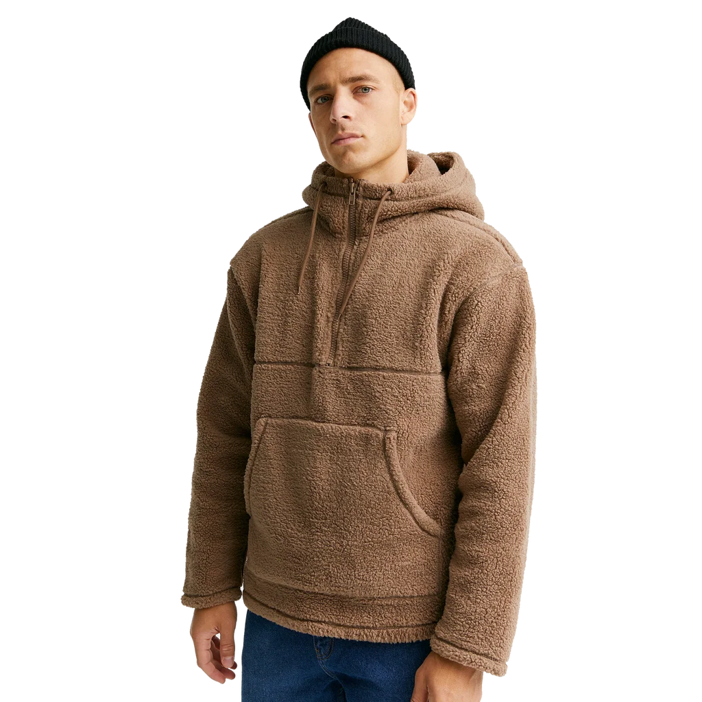 Studio Total – Fluffig Teddy Fleecetröja Med Halvzip Herr