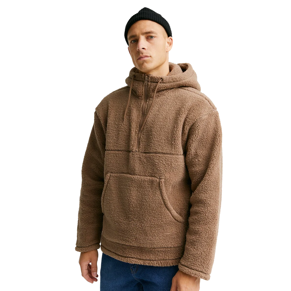 Studio Total – Fluffig Teddy Fleecetröja Med Halvzip Herr