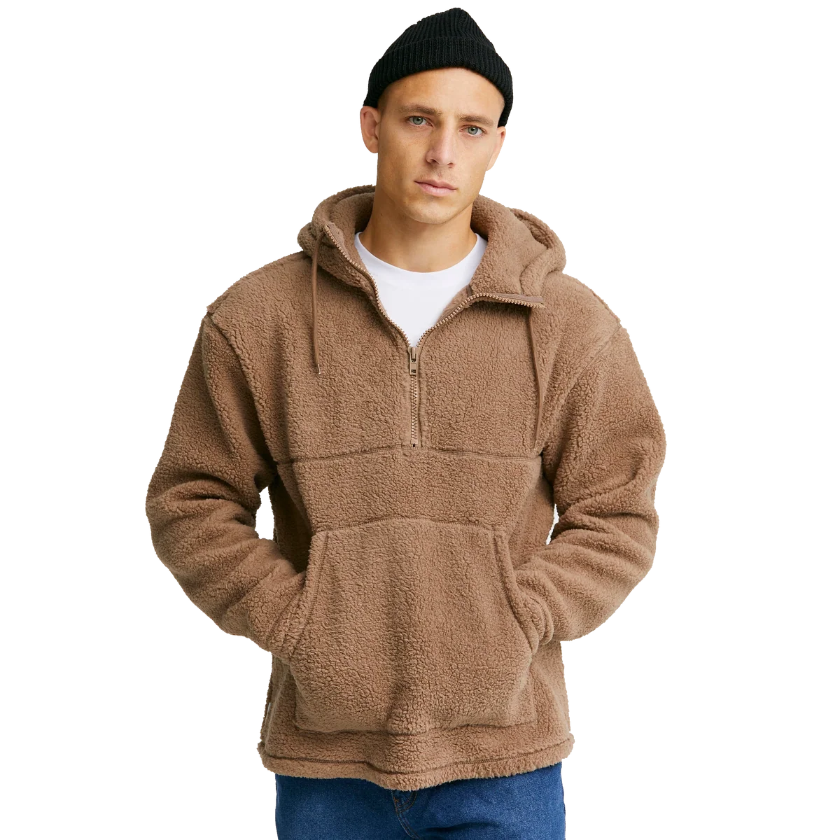 Studio Total – Fluffig Teddy Fleecetröja Med Halvzip Herr