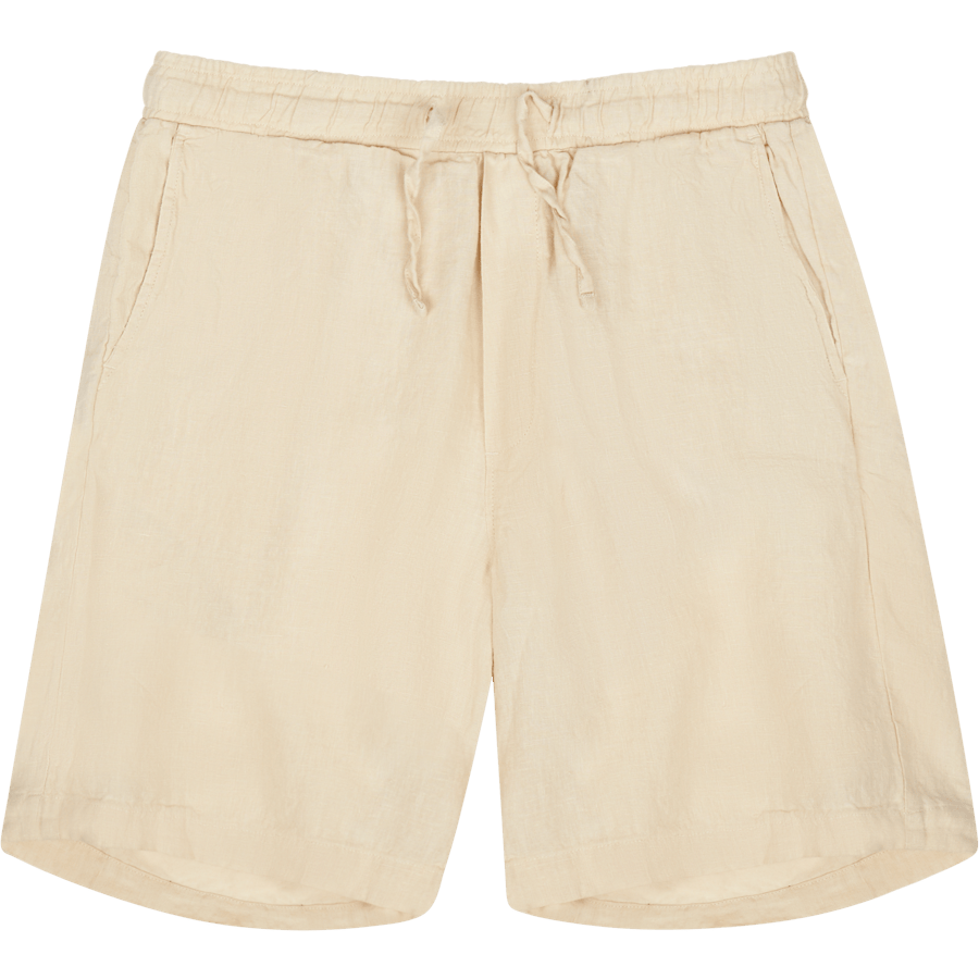 Drawstring Linen Shorts — Ecru
