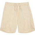 Drawstring Linen Shorts — Ecru