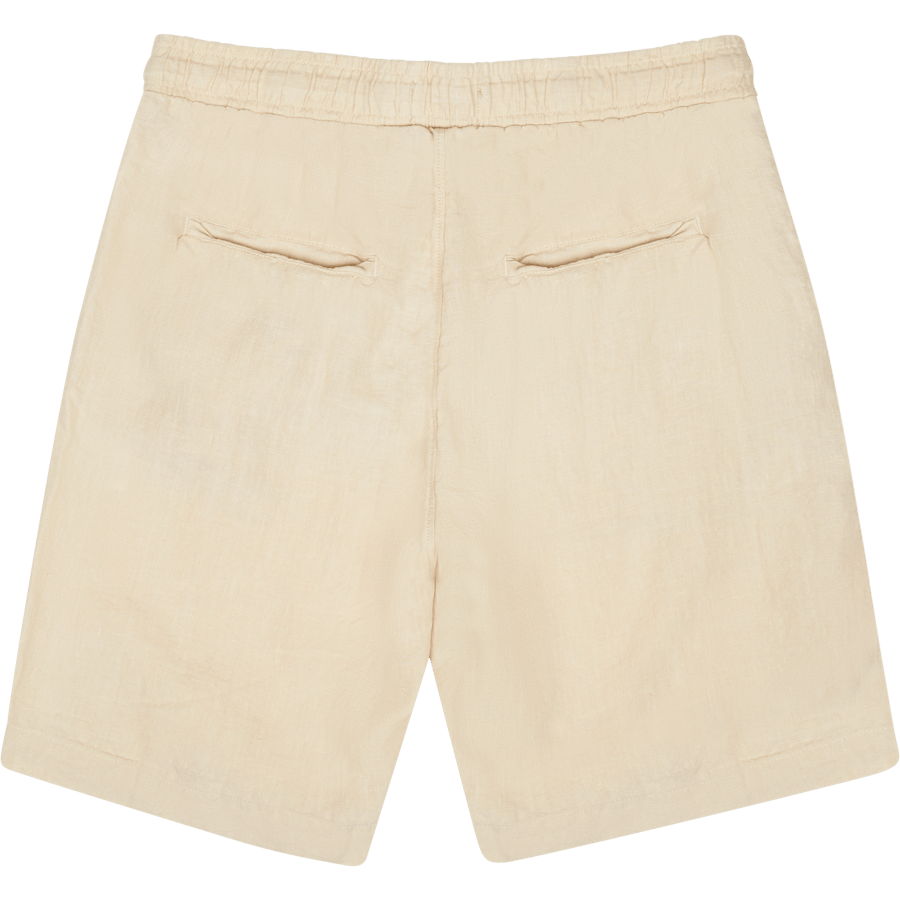 Drawstring Linen Shorts — Ecru