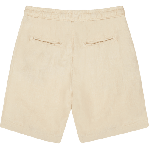 Drawstring Linen Shorts — Ecru