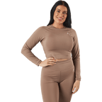 Blacc Recy Long Sleeve Top Taupe Grey