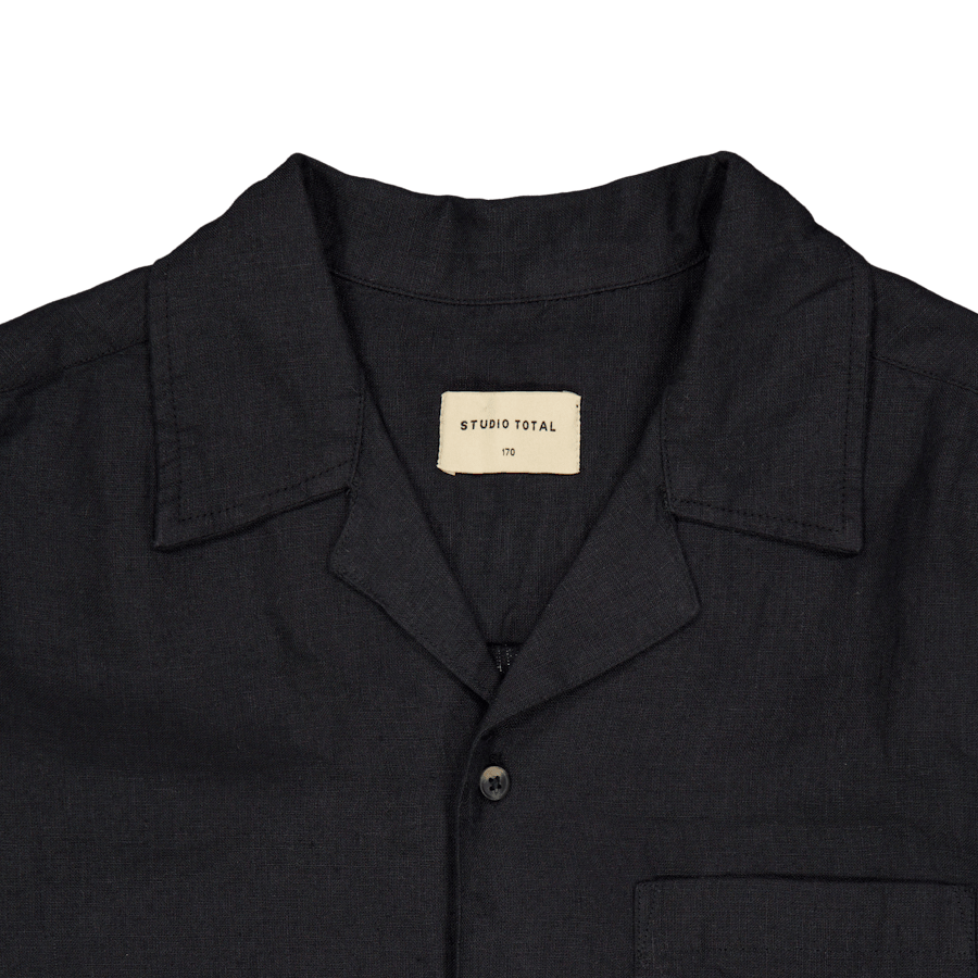 Linen Camp Shirt Black
