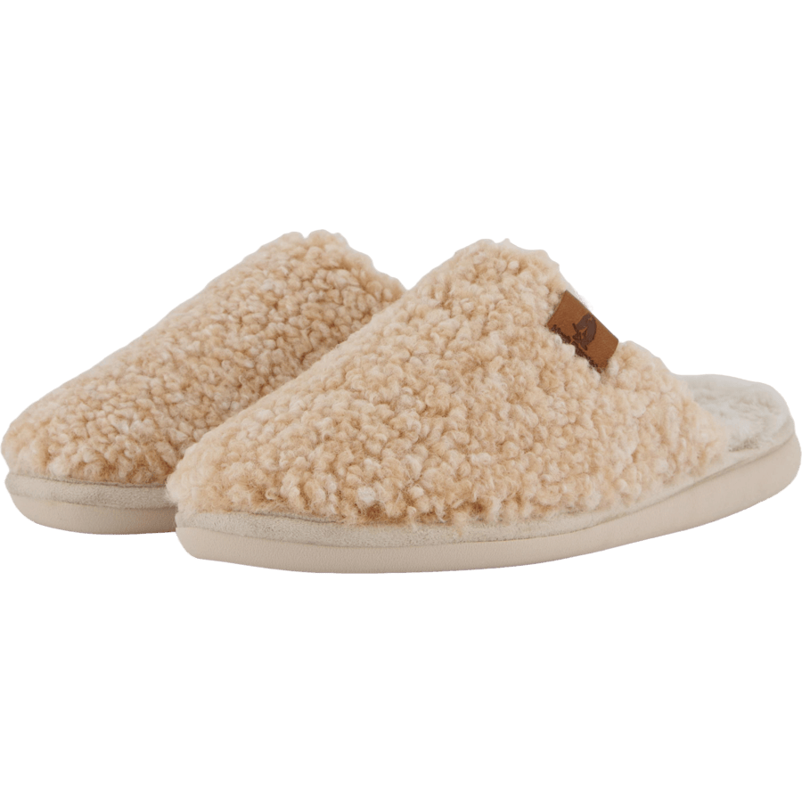 Hush Puppies – Beige Innetofflor Dam Med Mjuk Teddy