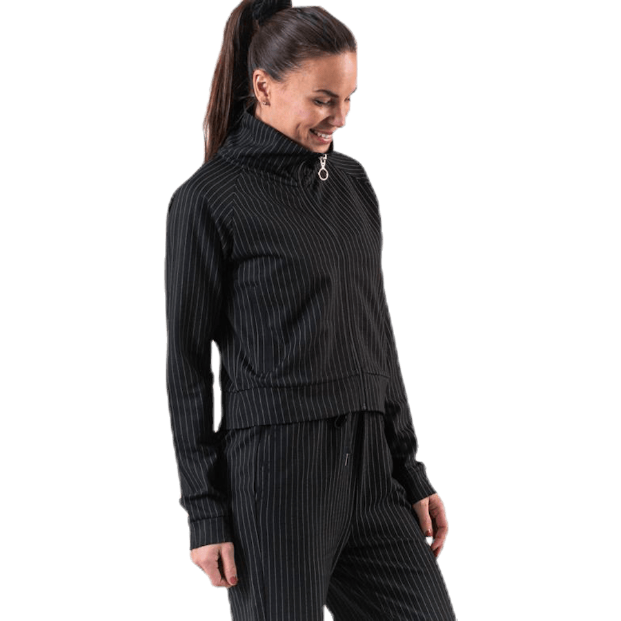 Lucy Black Cropped Zip Sweater