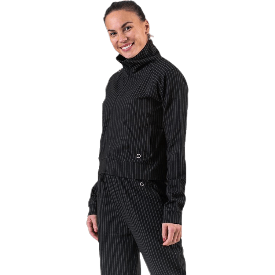 Lucy Black Cropped Zip Sweater
