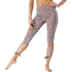 Breathe Purple/Brown/Pink Yoga Tights — High Waist, Calf Tie