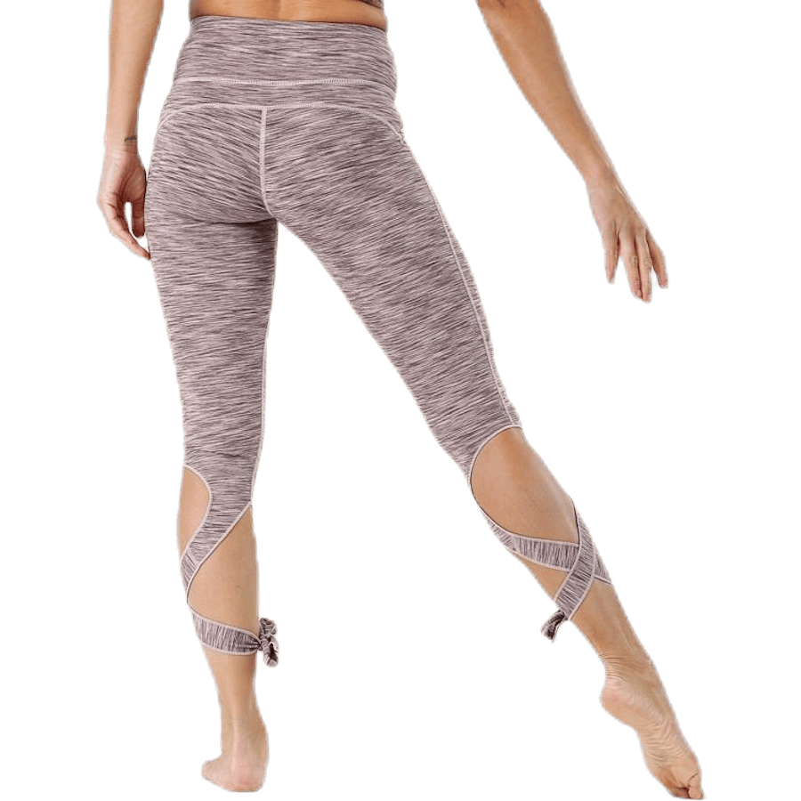 Breathe Purple/Brown/Pink Yoga Tights — High Waist, Calf Tie
