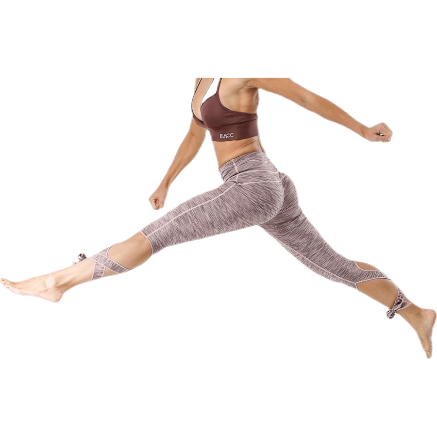 Breathe Purple/Brown/Pink Yoga Tights — High Waist, Calf Tie