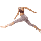 Breathe Purple/Brown/Pink Yoga Tights — High Waist, Calf Tie