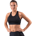 Steady Black Sports Bra — Medium Support