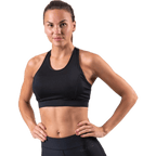 Steady Black Sports Bra — Medium Support