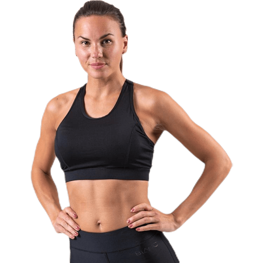 Steady Black Sports Bra — Medium Support