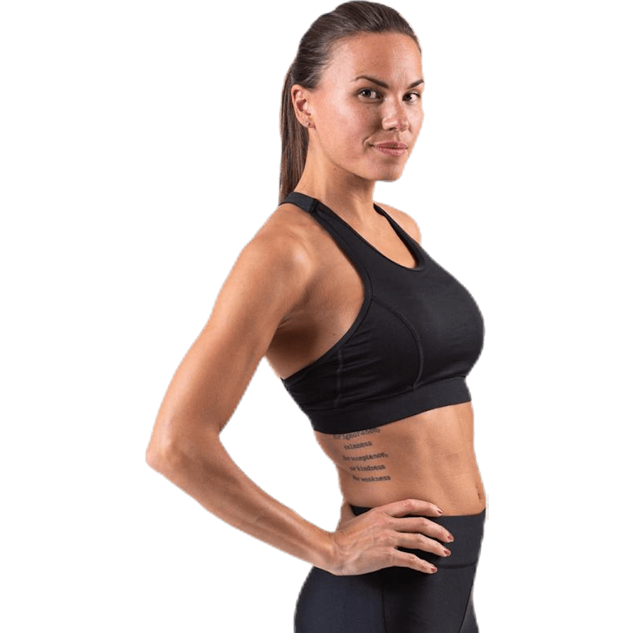 Steady Black Sports Bra — Medium Support