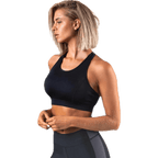 Steady Black Sports Bra — Medium Support
