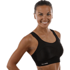 Capacity Black Sports Bra — COOLMAX Performance with SoftSeal™