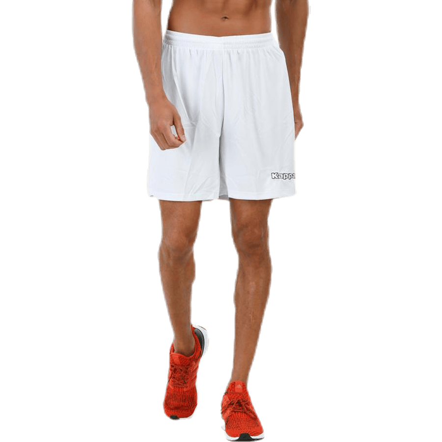 Ribolla Shorts White — Kappa Training Shorts (Polyester, Embroidered Logo)