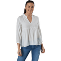 Bloom 3/4 Top Wvn White