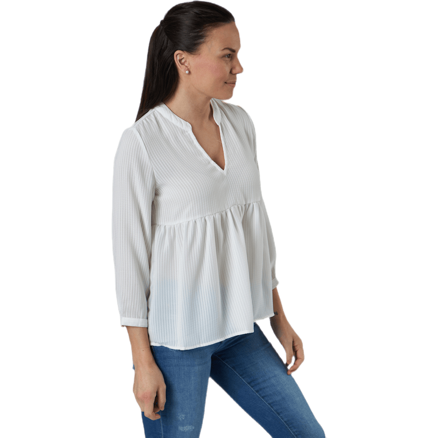 Bloom 3/4 Top Wvn White